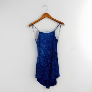 Billabong Blue Floral Patterned Short Romper LowBack with Zipper Soft Comfy Boho